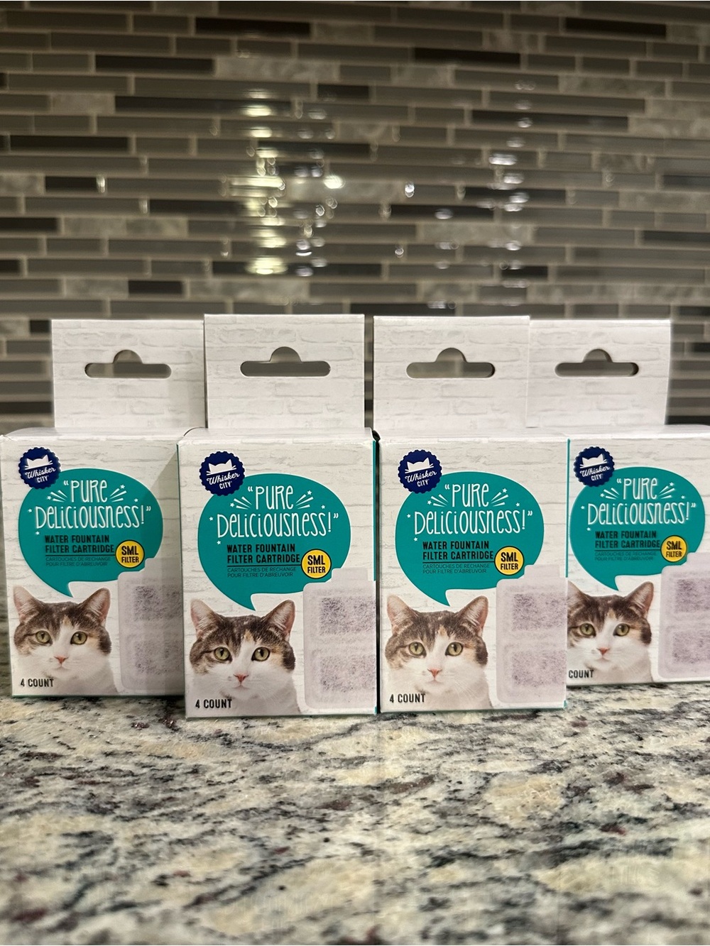 Whisker City 4-Count Water Fountain SML Filter Cartridge Refills (Pack of 4)